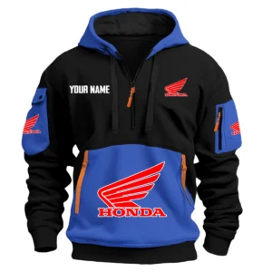 Honda Exclusive Logo Hoodie Half Zipper HOMOT090625A01HONHDF - Blue