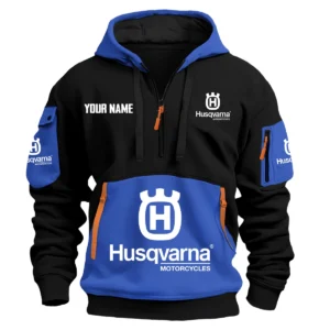 Husqvarna Exclusive Logo Hoodie Half Zipper HOMOT090625A01HUSHDF - Blue