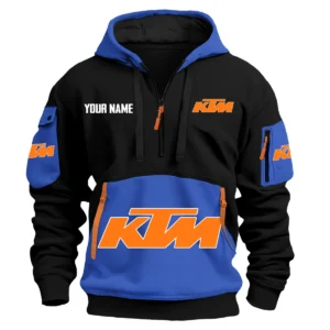 KTM Exclusive Logo Hoodie Half Zipper HOMOT090625A01KTMHDF - Blue