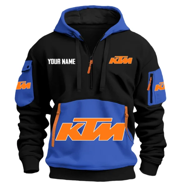 KTM Exclusive Logo Hoodie Half Zipper HOMOT090625A01KTMHDF - Blue