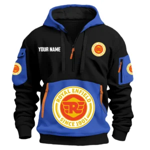 Royal Enfield Exclusive Logo Hoodie Half Zipper HOMOT090625A01ROYHDF - Blue