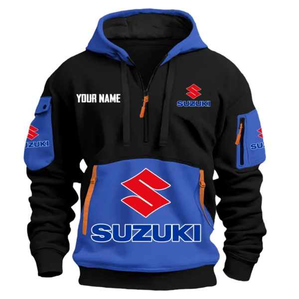 Suzuki Exclusive Logo Hoodie Half Zipper HOMOT090625A01SUZHDF - Blue