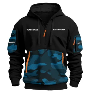 Bar Crusher Exclusive Logo Hoodie Half Zipper Fishing QTFS200525A2BCR - Blue