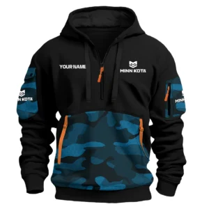 Minn Kota Exclusive Logo Hoodie Half Zipper Fishing QTFS200525A2MNK - Blue