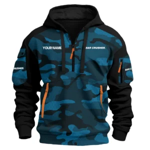 Bar Crusher Exclusive Logo Hoodie Half Zipper Fishing QTFS200525A3BCR - Blue