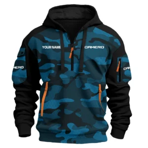 Camero Exclusive Logo Hoodie Half Zipper Fishing QTFS200525A3CMR - Blue