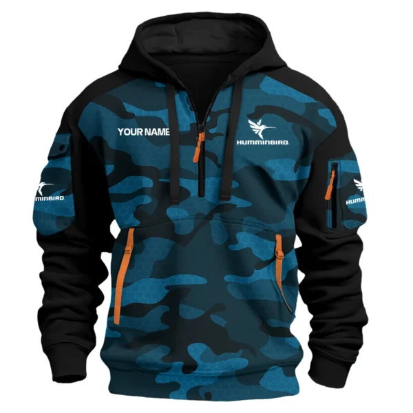 Humminbird Exclusive Logo Hoodie Half Zipper Fishing QTFS200525A3HUM - Blue