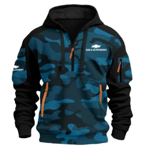 Chevrolet Silverado Exclusive Logo Hoodie Half Zipper Ute QTUT280525A1CS - Blue