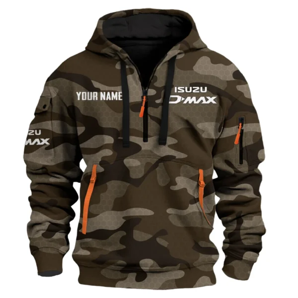 D-MAX Exclusive Logo Fashion Hoodie Half Zip BLC11625A1DMAX - Brown