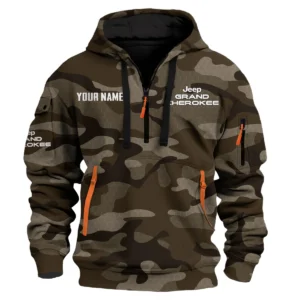 Grand Cherokee Exclusive Logo Fashion Hoodie Half Zip BLC11625A1GCK - Brown