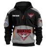 Essendon Bombers Australian Football League Exclusive Logo Hoodie Half Zipper HOAFL190525A01ESS - Gray