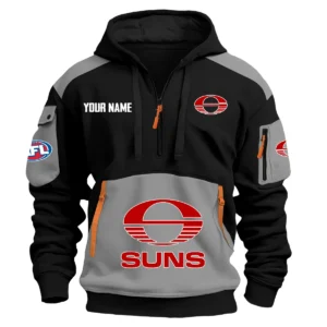 Gold Coast SUNS Australian Football League Exclusive Logo Hoodie Half Zipper HOAFL190525A01GCFC - Gray