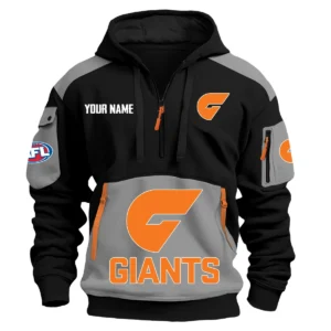 GWS Giants Australian Football League Exclusive Logo Hoodie Half Zipper HOAFL190525A01GWS - Gray