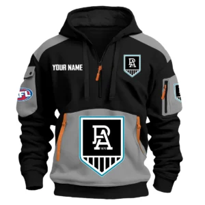 Port Adelaide Power Australian Football League Exclusive Logo Hoodie Half Zipper HOAFL190525A01PORT - Gray