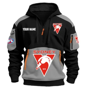 Sydney Swans Australian Football League Exclusive Logo Hoodie Half Zipper HOAFL190525A01SYD - Gray