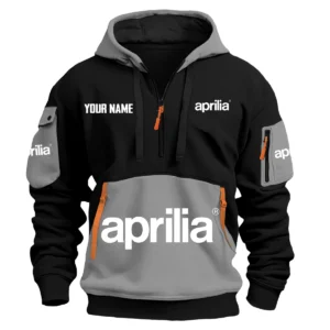 Aprilia Exclusive Logo Hoodie Half Zipper HOMOT090625A01AMHDF - Gray