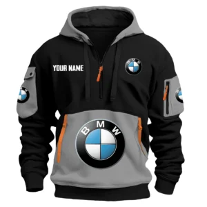 BMW Motorrad Exclusive Logo Hoodie Half Zipper HOMOT090625A01BMWHDF - Gray