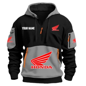 Honda Exclusive Logo Hoodie Half Zipper HOMOT090625A01HONHDF - Gray