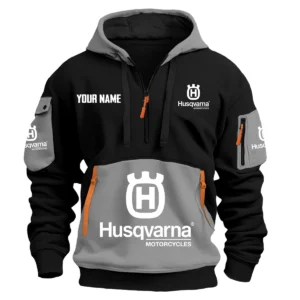 Husqvarna Exclusive Logo Hoodie Half Zipper HOMOT090625A01HUSHDF - Gray