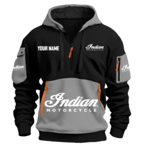 Indian Motorcycle Exclusive Logo Hoodie Half Zipper HOMOT090625A01INDHDF - Gray