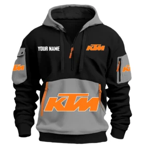 KTM Exclusive Logo Hoodie Half Zipper HOMOT090625A01KTMHDF - Gray