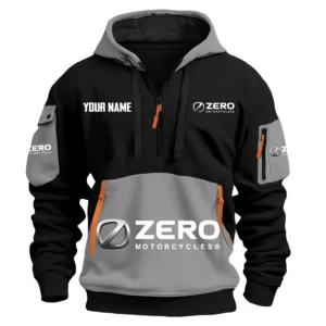 Zero Motorcycles Exclusive Logo Hoodie Half Zipper HOMOT090625A01ZERHDF - Gray