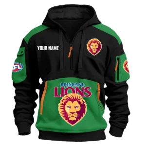 Brisbane Lions Australian Football League Exclusive Logo Hoodie Half Zipper HOAFL190525A01BL - Green