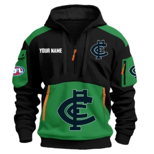 Carlton Blues Australian Football League Exclusive Logo Hoodie Half Zipper HOAFL190525A01CARL - Green