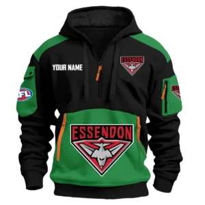 Essendon Bombers Australian Football League Exclusive Logo Hoodie Half Zipper HOAFL190525A01ESS - Green