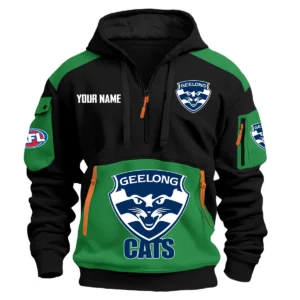 Geelong Cats Australian Football League Exclusive Logo Hoodie Half Zipper HOAFL190525A01GEEL - Green