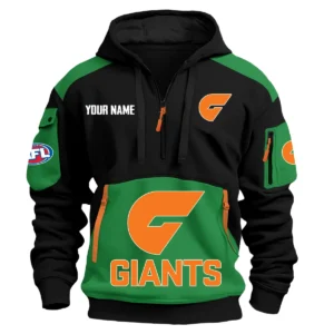 GWS Giants Australian Football League Exclusive Logo Hoodie Half Zipper HOAFL190525A01GWS - Green