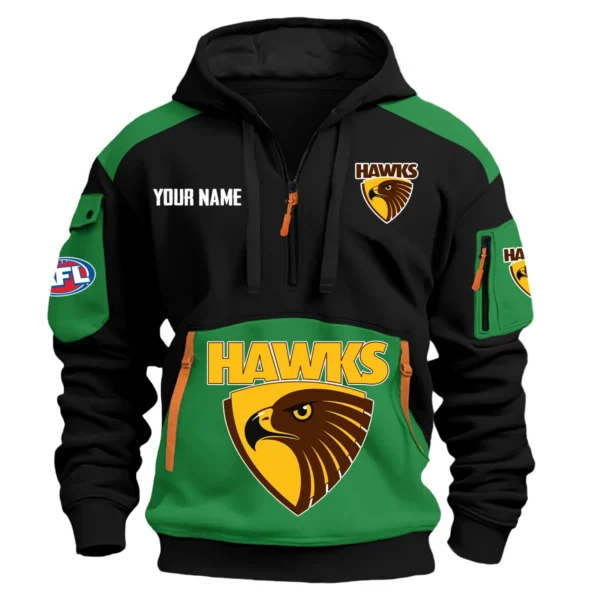 Hawthorn Hawks Australian Football League Exclusive Logo Hoodie Half Zipper HOAFL190525A01HAW - Green