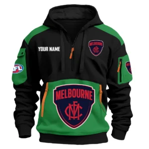 Melbourne Demons Australian Football League Exclusive Logo Hoodie Half Zipper HOAFL190525A01MELB - Green
