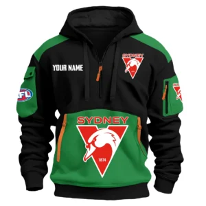 Sydney Swans Australian Football League Exclusive Logo Hoodie Half Zipper HOAFL190525A01SYD - Green