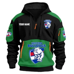 Western Bulldogs Australian Football League Exclusive Logo Hoodie Half Zipper HOAFL190525A01WB - Green
