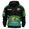 West Coast Eagles Australian Football League Exclusive Logo Hoodie Half Zipper HOAFL190525A01WCE - Green