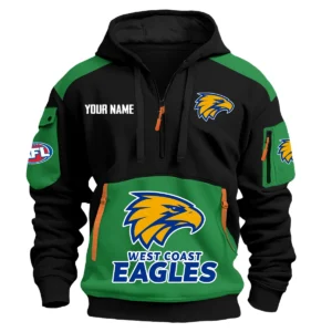 West Coast Eagles Australian Football League Exclusive Logo Hoodie Half Zipper HOAFL190525A01WCE - Green