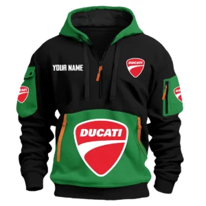 Ducati Exclusive Logo Hoodie Half Zipper HOMOT090625A01DUCHDF - Green