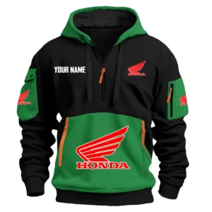 Honda Exclusive Logo Hoodie Half Zipper HOMOT090625A01HONHDF - Green