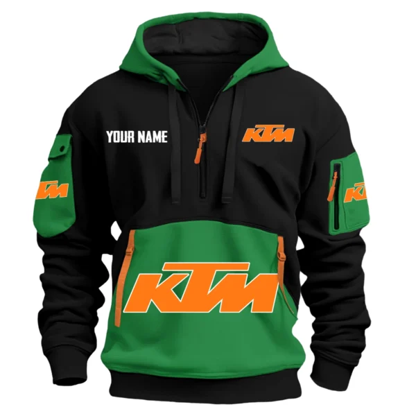 KTM Exclusive Logo Hoodie Half Zipper HOMOT090625A01KTMHDF - Green