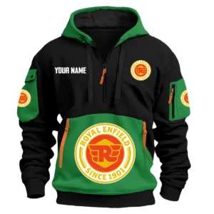 Royal Enfield Exclusive Logo Hoodie Half Zipper HOMOT090625A01ROYHDF - Green