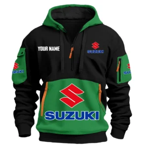 Suzuki Exclusive Logo Hoodie Half Zipper HOMOT090625A01SUZHDF - Green