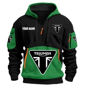 Triumph Exclusive Logo Hoodie Half Zipper HOMOT090625A01TRIHDF - Green