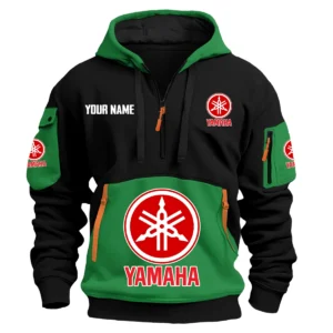 Yamaha Exclusive Logo Hoodie Half Zipper HOMOT090625A01YAMHDF - Green