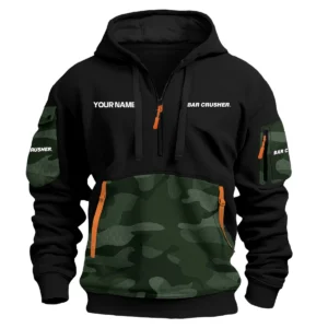 Bar Crusher Exclusive Logo Hoodie Half Zipper Fishing QTFS200525A2BCR - Green