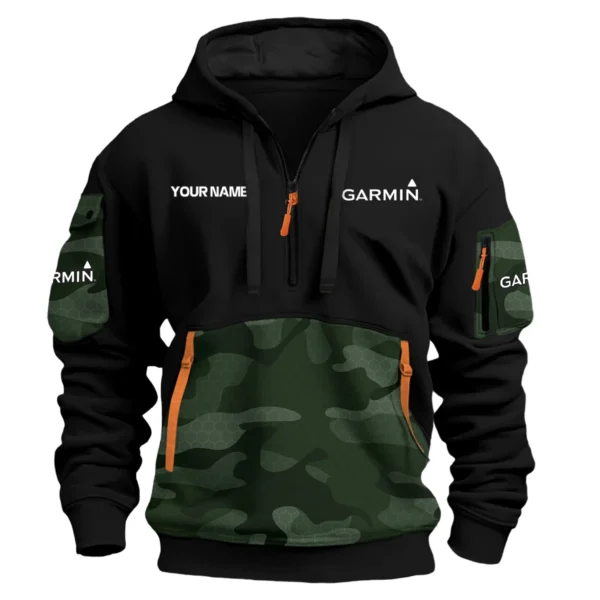 Garmin Exclusive Logo Hoodie Half Zipper Fishing QTFS200525A2GA - Green