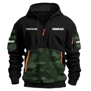 Simrad Exclusive Logo Hoodie Half Zipper Fishing QTFS200525A2SIM - Green