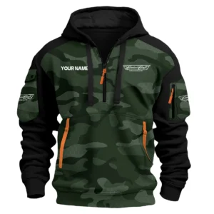 CruiseCraft Exclusive Logo Hoodie Half Zipper Fishing QTFS200525A3CCB - Green