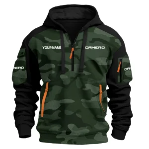 Camero Exclusive Logo Hoodie Half Zipper Fishing QTFS200525A3CMR - Green