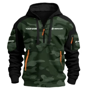 Mercury Marine Exclusive Logo Hoodie Half Zipper Fishing QTFS200525A3MCM - Green